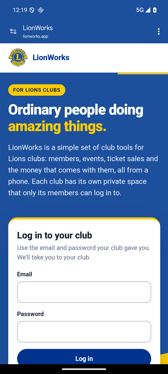 LionWorks opened from its icon